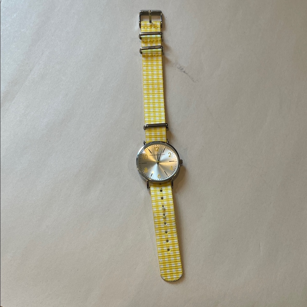 Isaac Mizrahi Live Yellow and Silver Women's Watch